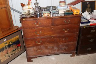 A Georgian mahogany chest fitted two short over th