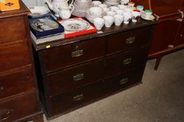 A 19th Century mahogany chest fitted two short ove