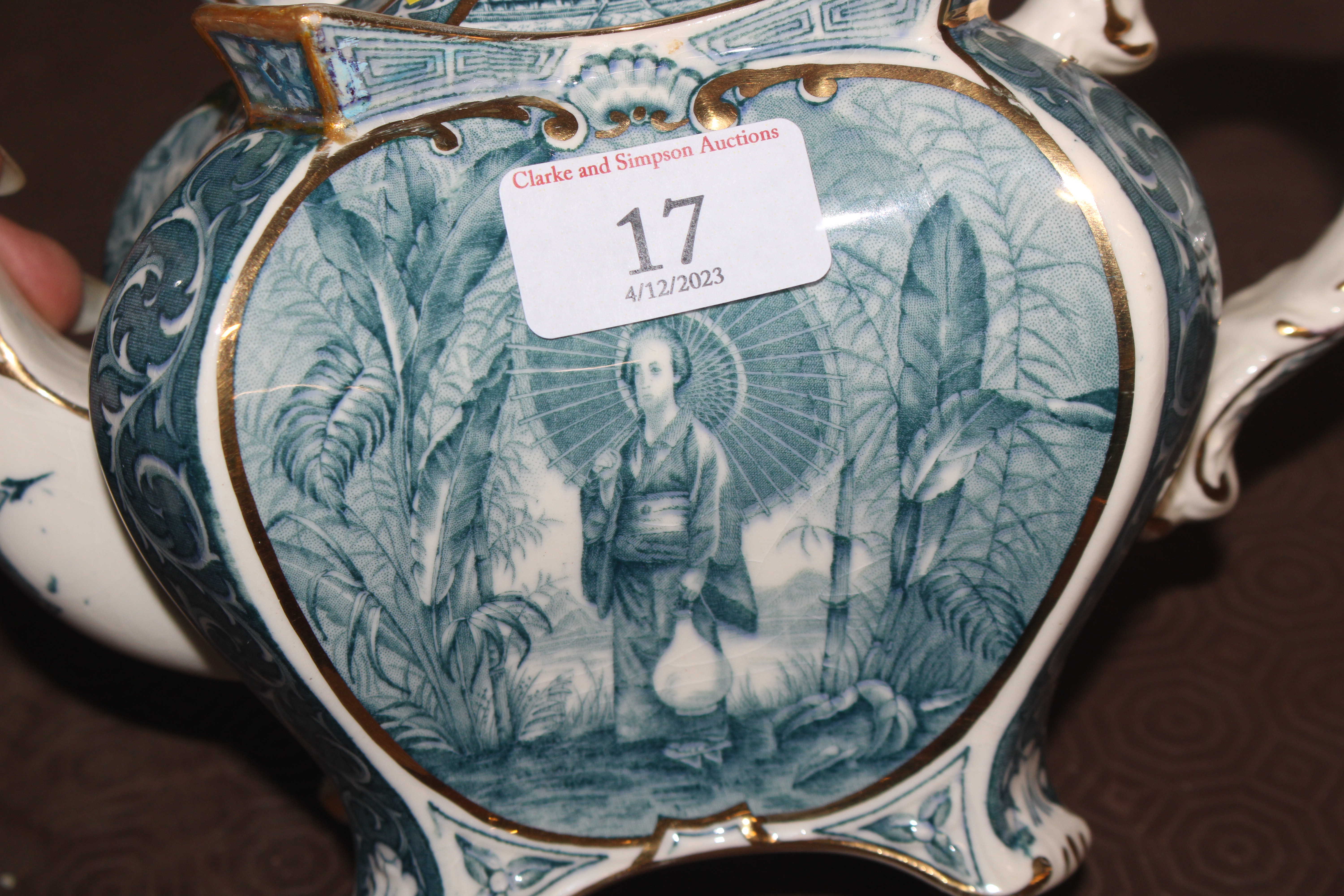 A Burleigh ware chinoiserie pattern tea pot, R.D. - Image 2 of 7