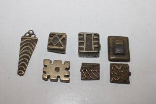 A box of Ghana / Ashanti brass gold weights