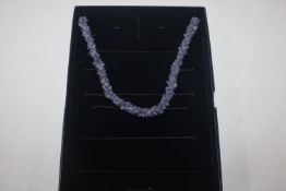 A Stauer amethyst coloured bead necklace