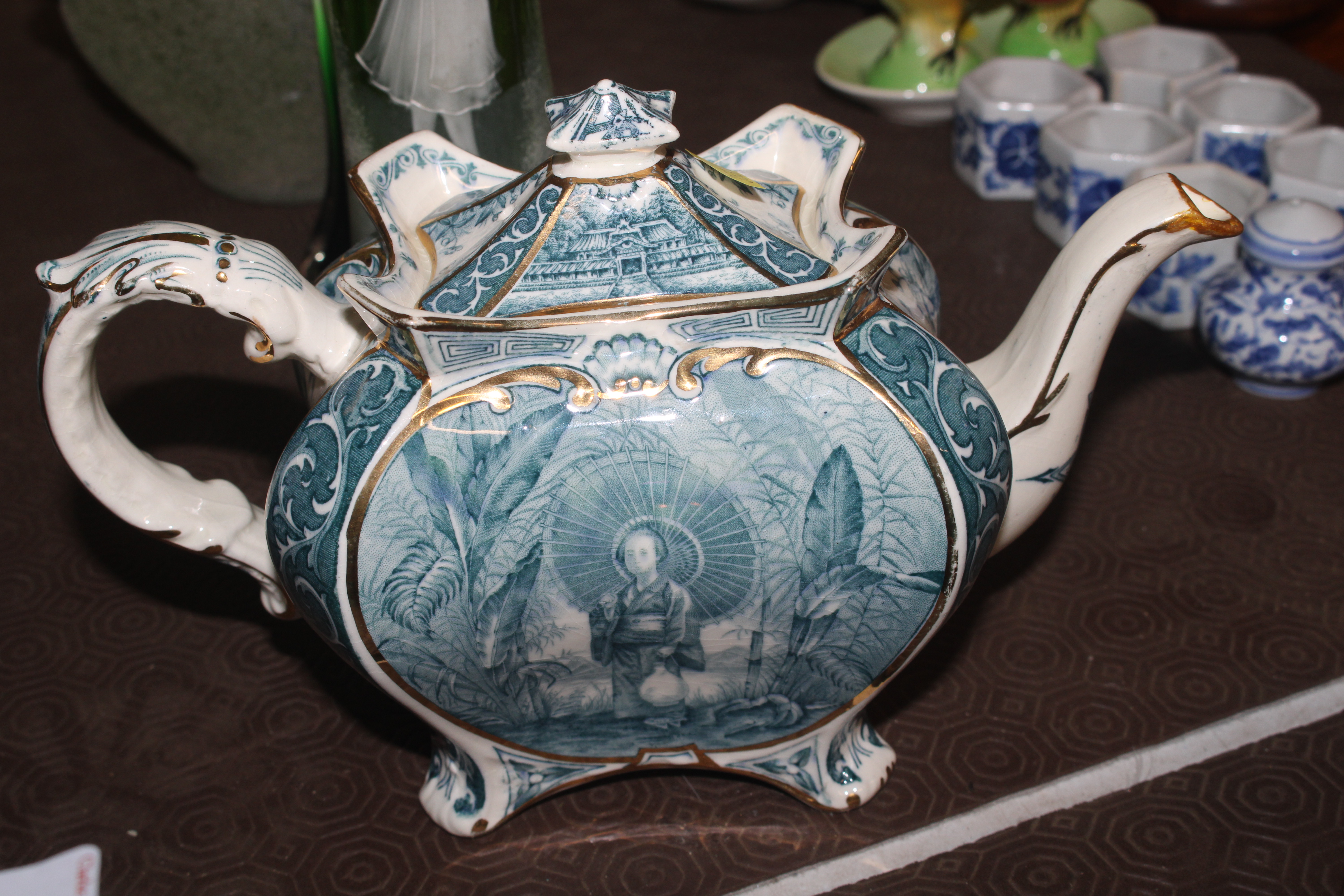 A Burleigh ware chinoiserie pattern tea pot, R.D. - Image 3 of 7