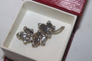 A Danish Herman Siersbol Sterling silver floral br