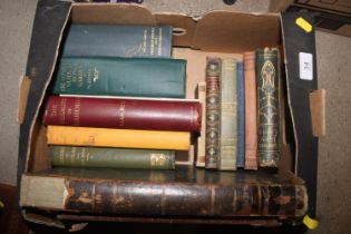 A box of leather bound and other books