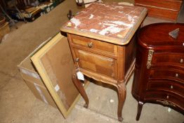 A late 19th Century French walnut pot cupboard wit