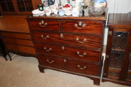 A Georgian mahogany chest fitted two short over th