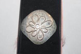 A modernist hand made silver brooch