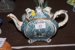 A Burleigh ware chinoiserie pattern tea pot, R.D.