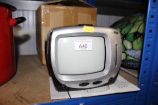 An M Tech black and white television