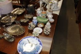 A collection of decorative china to include wall p