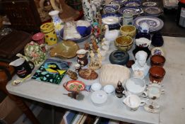 A collection of Studio pottery; crested china; orn