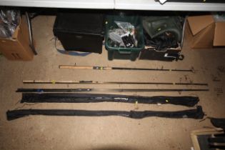 A quantity of two piece and other fishing rods