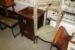 A record cabinet, bedroom chair, gilt picture fram