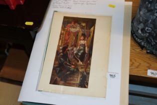 A folder of Pre Raphaelite prints; engravings and