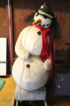 An electric shop display snowman figure