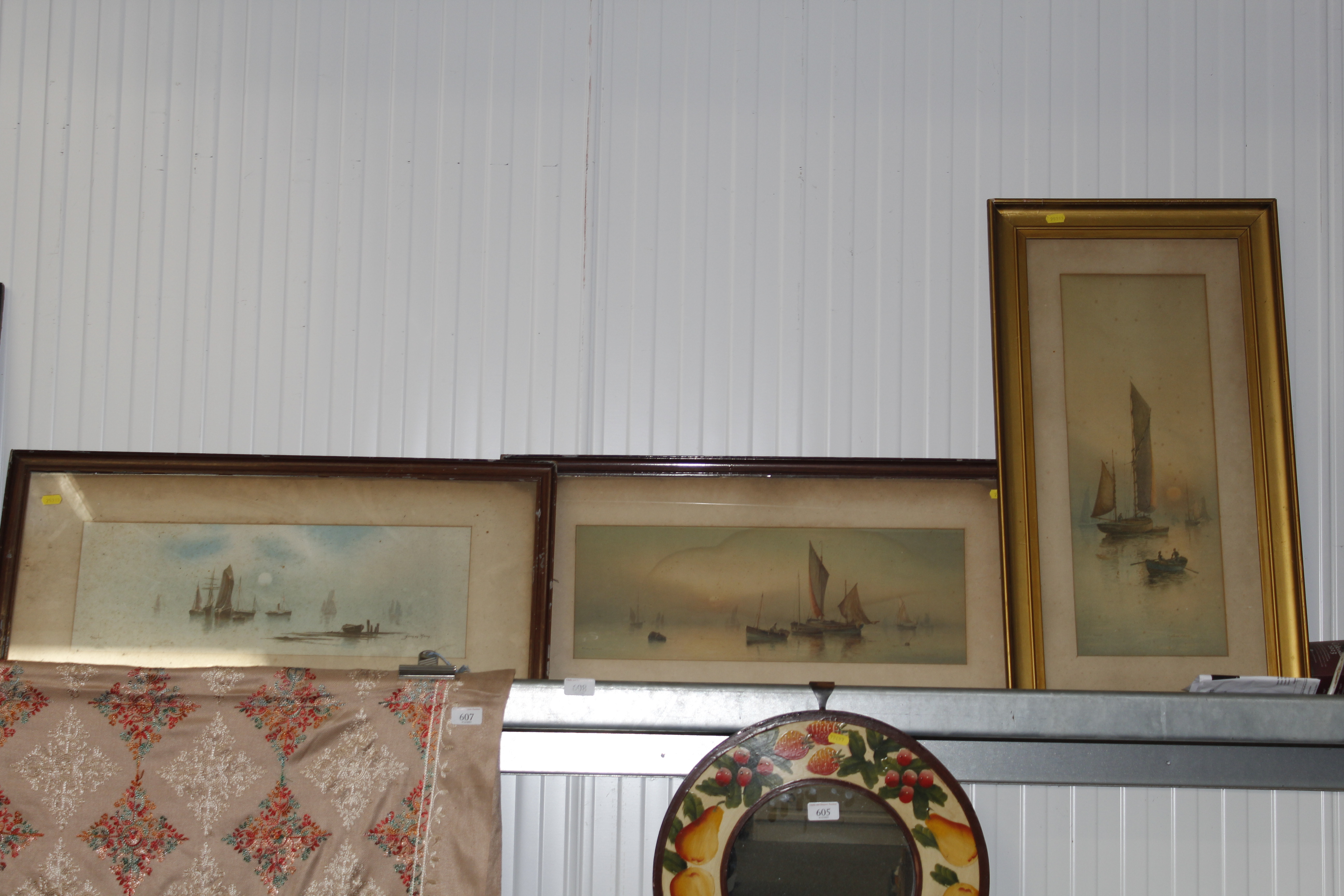 G Morris, three framed prints of sailing boats