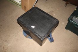A fishing chest and contents of various soft case