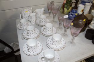 Five wine glasses and a collection of Rosenthal 'C