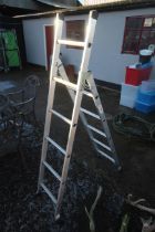 A Titan 3-way aluminium combination ladder