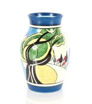 A Wedgwood "May Avenue" pattern Clarice Cliff vase