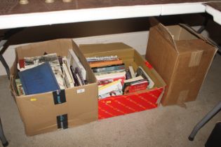 Three boxes of various books