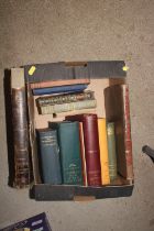 A box of leather bound and other books