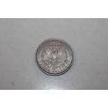 An 1881 one Dollar coin with 0 mint mark