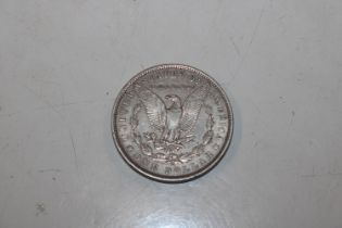 An 1881 one Dollar coin with 0 mint mark