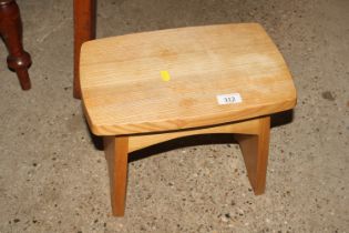 A Dennis French, "Painswick Woodcrafts" lightwood stool. hand signed and paper label.