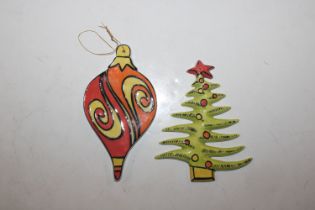 Two Lorna Bailey Christmas decorations