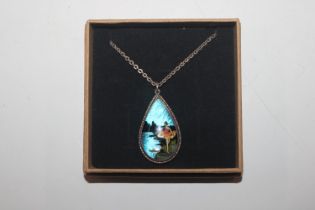 A Thomas Mott style butterfly wing pendant and cha