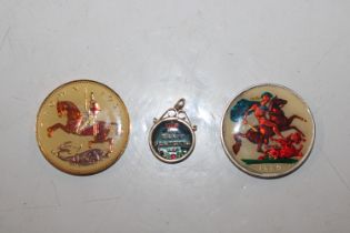 Mixed enamel coins comprising 1889 Crown, 1935 Cro