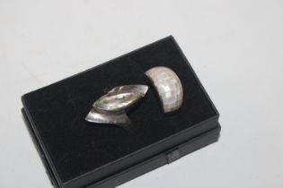 Two large Sterling silver dress rings, sizes S/T a