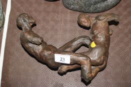 A sculpture in the form of nude male and female, 2