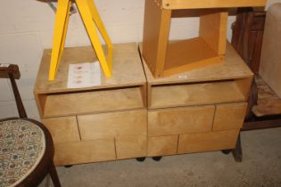 A pair of Ray Davies birch plywood bedside chests
