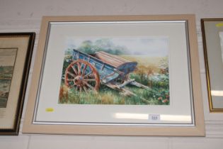 Frank Wilson, "OId Suffolk Farm Cart" signed water