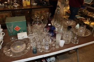 A large quantity of various table glassware