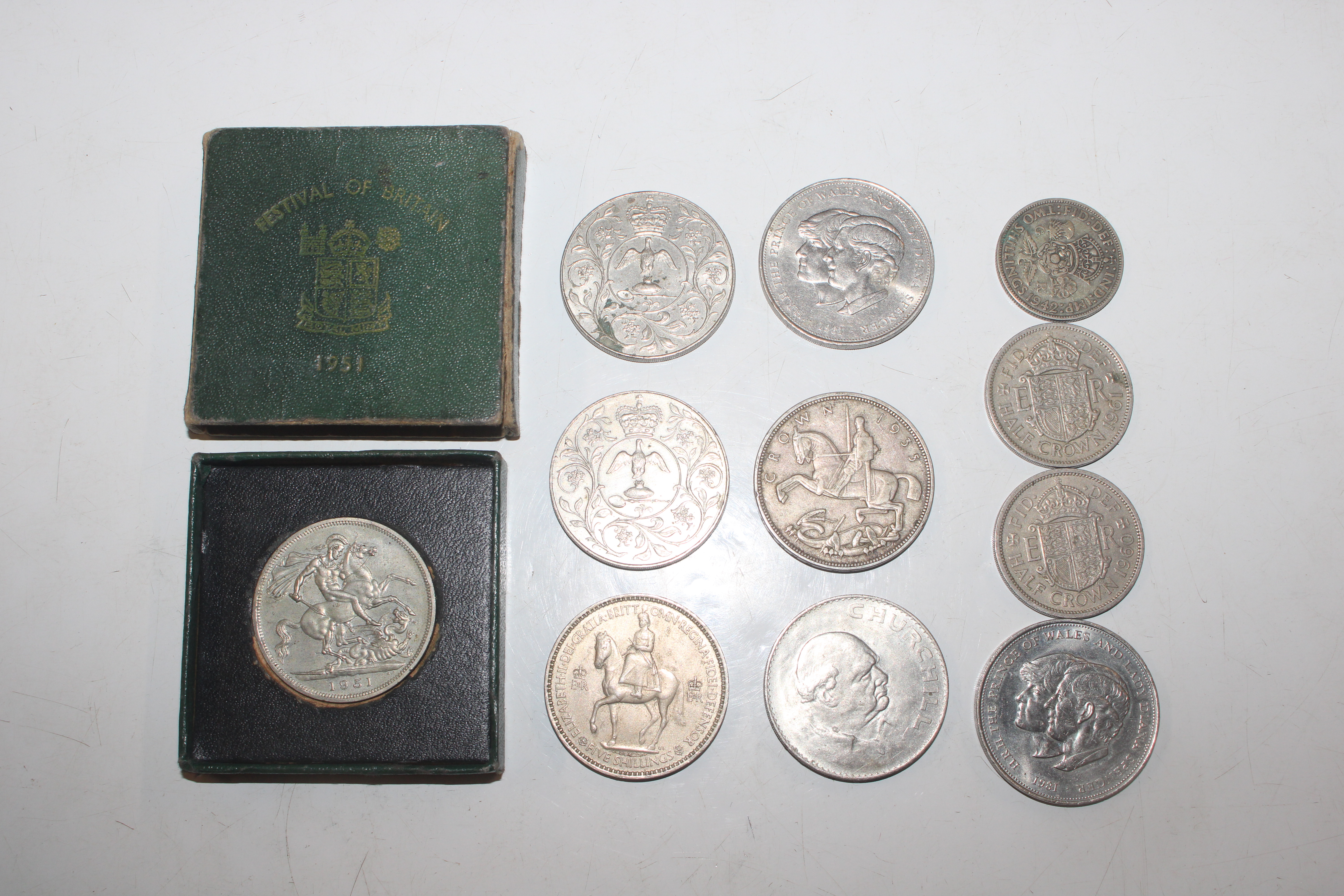 A 1951 Festival of Britain Crown and various other