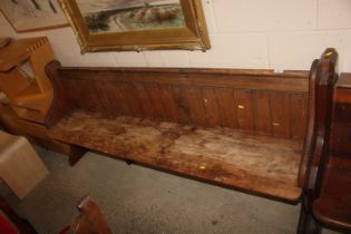 A pitch pine church pew