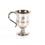A George III silver baluster mug decorated with fa