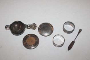 A Sterling silver compact; a circular silver photo