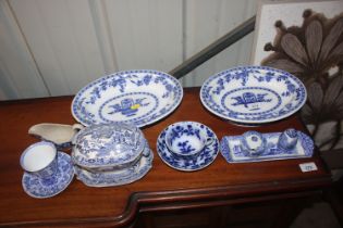 A collection of Victorian and later blue and white