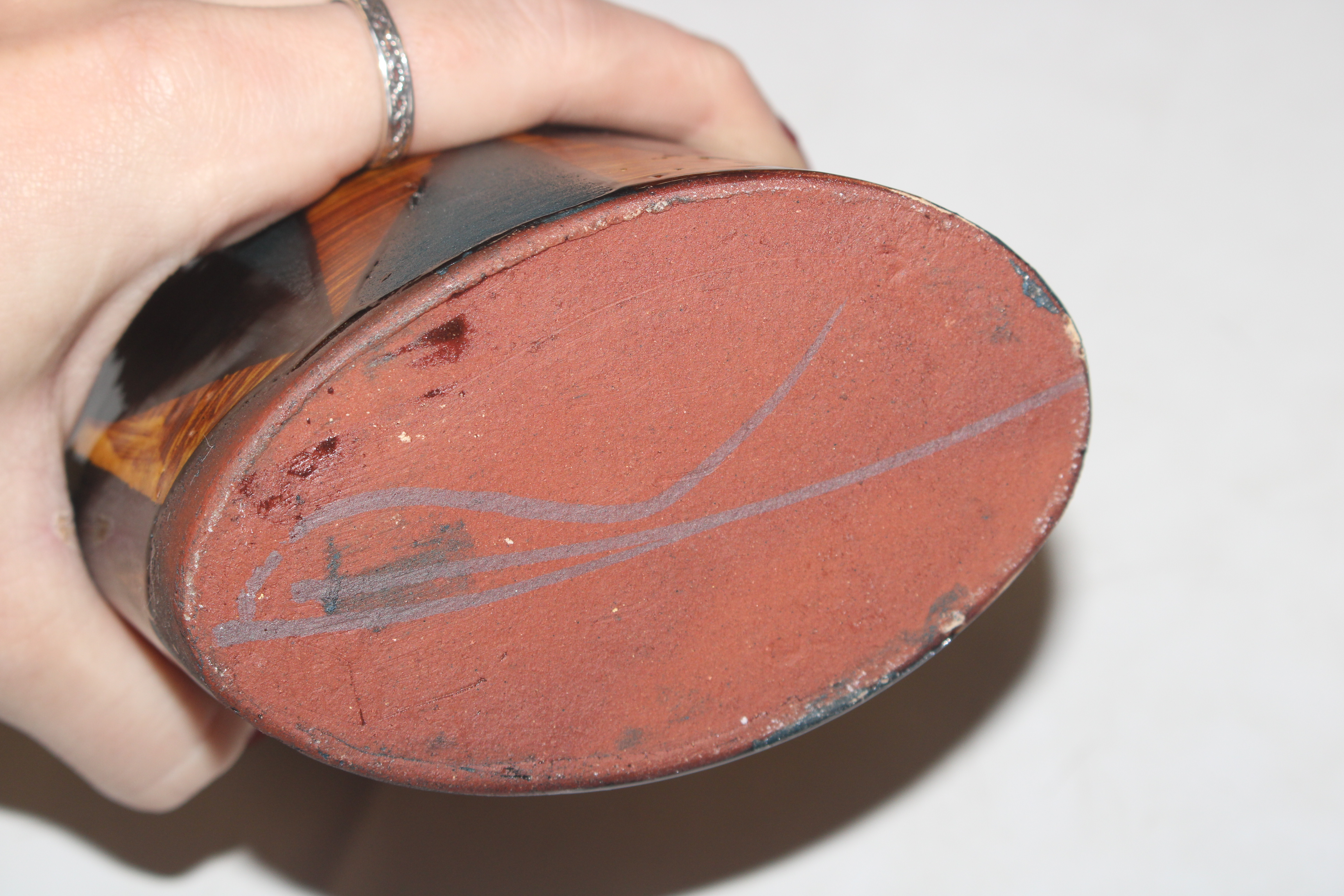 A Studio Pottery vase, painted mark to base, with - Image 10 of 16
