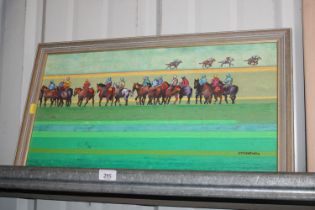 Andrew Thistlethwaite, oil on board "Newmarket Hea