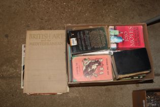 A box of books to include British Art and The Medi