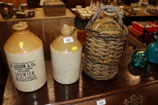 Three stoneware bottles for A. Arden & Co. Botanic