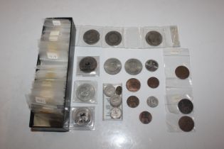 Two boxes of various coinage to include Churchill