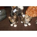 Two Winstanley pottery models of kittens both with