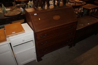 A 19th Century mahogany and cross banded bureau fi