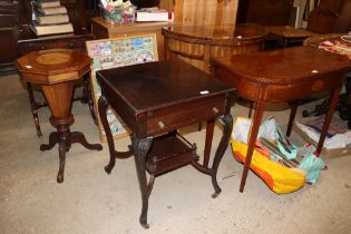 An Edwardian mahogany envelope card table raised o